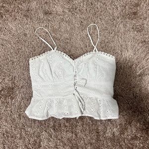 White floral designed tank top